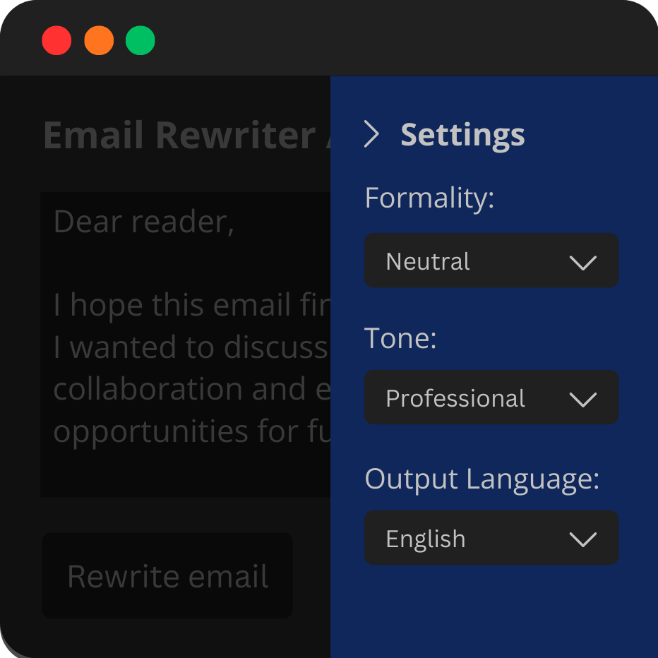 Email Rewriter AI screenshot